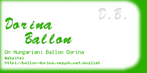 dorina ballon business card